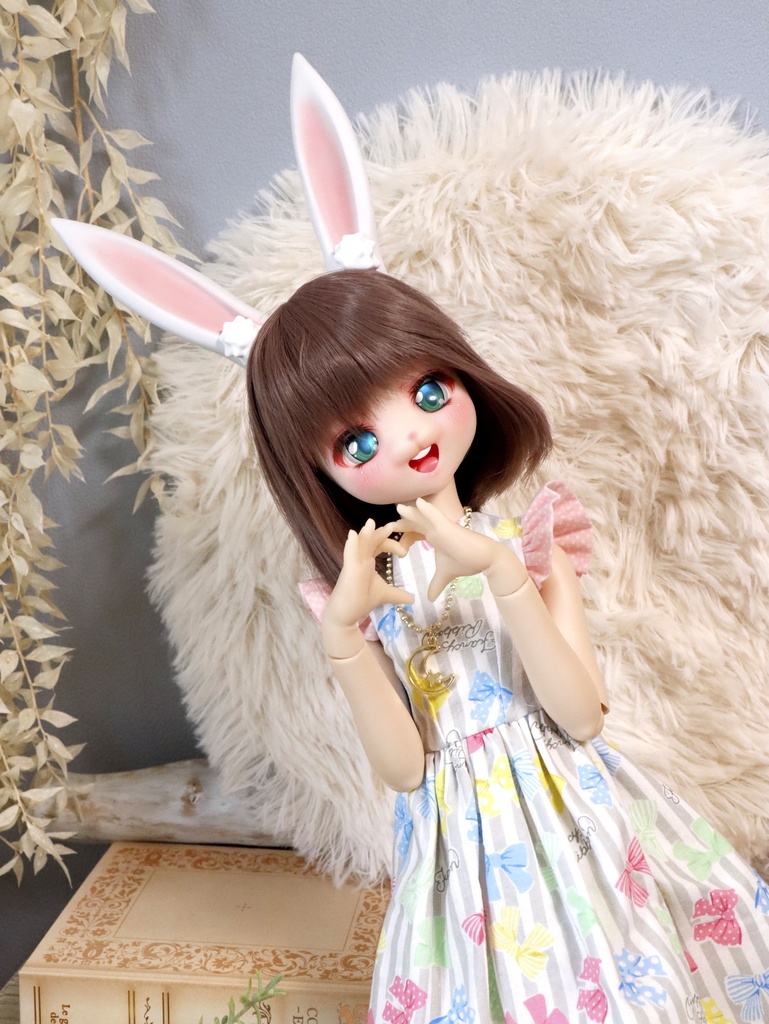 【2点セット】リボンいっぱいワンピース&ネックレス