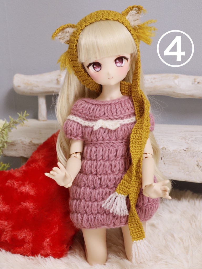 ニットミニワンピ&ヘッドアクセサリー