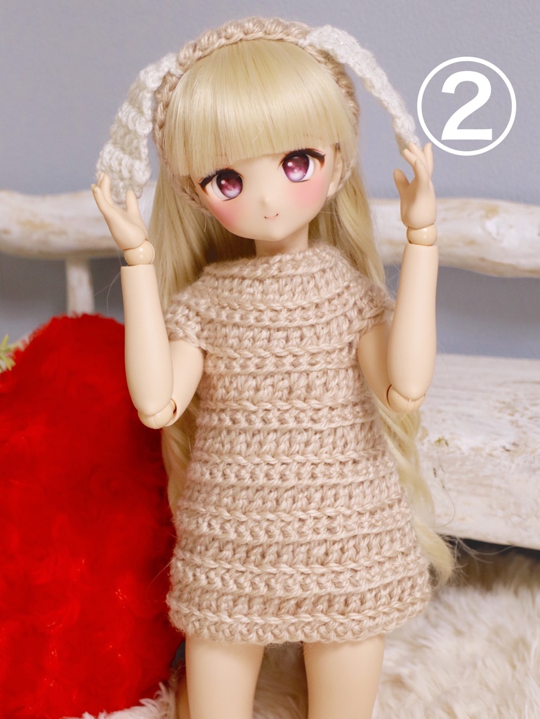 ニットミニワンピ&ヘッドアクセサリー