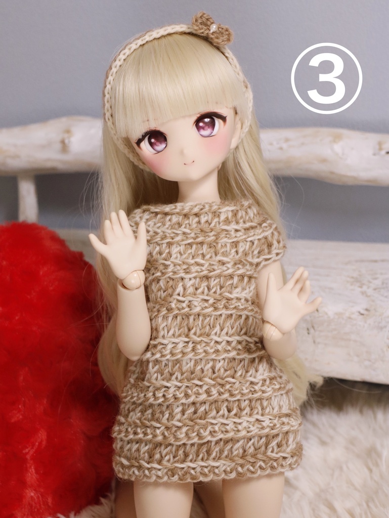 ニットミニワンピ&ヘッドアクセサリー