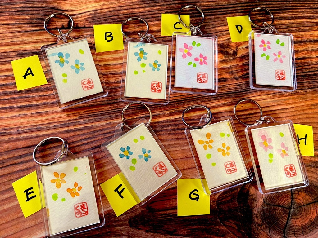 手描きキーホルダー猫守り(その1)