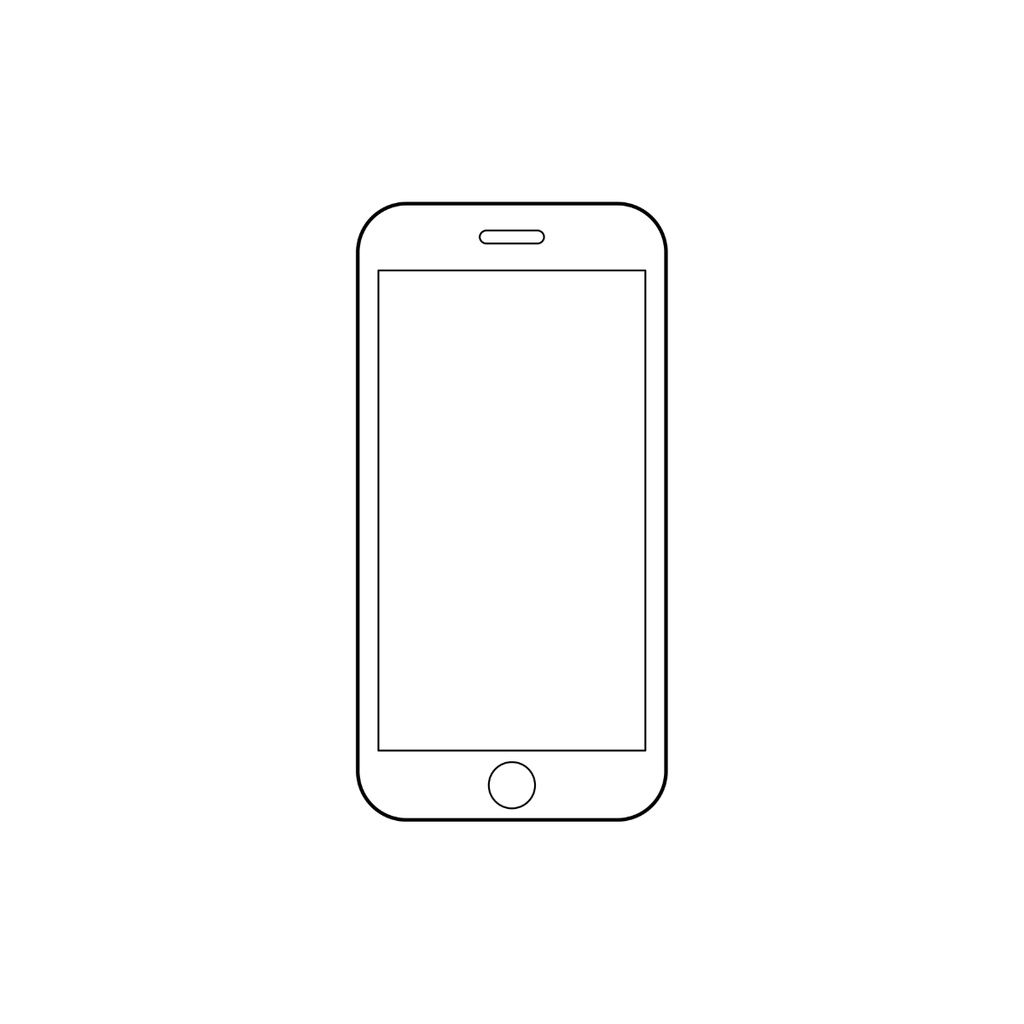 スマホの線画イラスト素材 3点セット