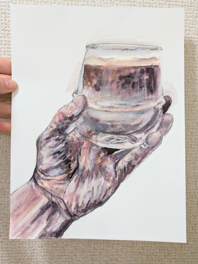 ART 珈琲 コーヒー インテリア オリジナルアート 水彩 絵の具 透明水彩 COFFEE coffee 絵 ART イラスト 器具 手 カップ 珈琲器具 原画 一点物