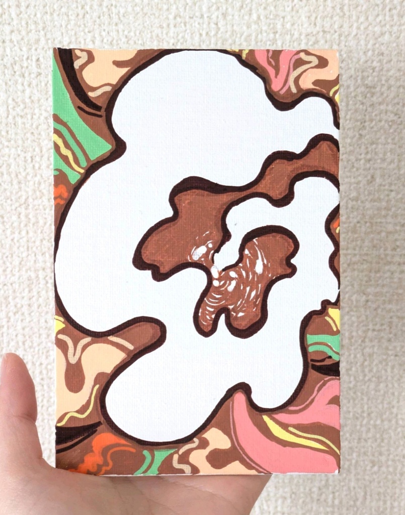 絵　ポスカ イラスト 抽象画　 珈琲　コーヒー　　インテリア　オリジナルアート　POSCA　原画