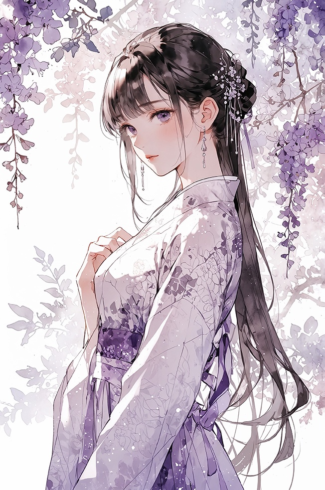 💜《花の季節、旗袍で咲く・紫藤章（しとうしょう）》