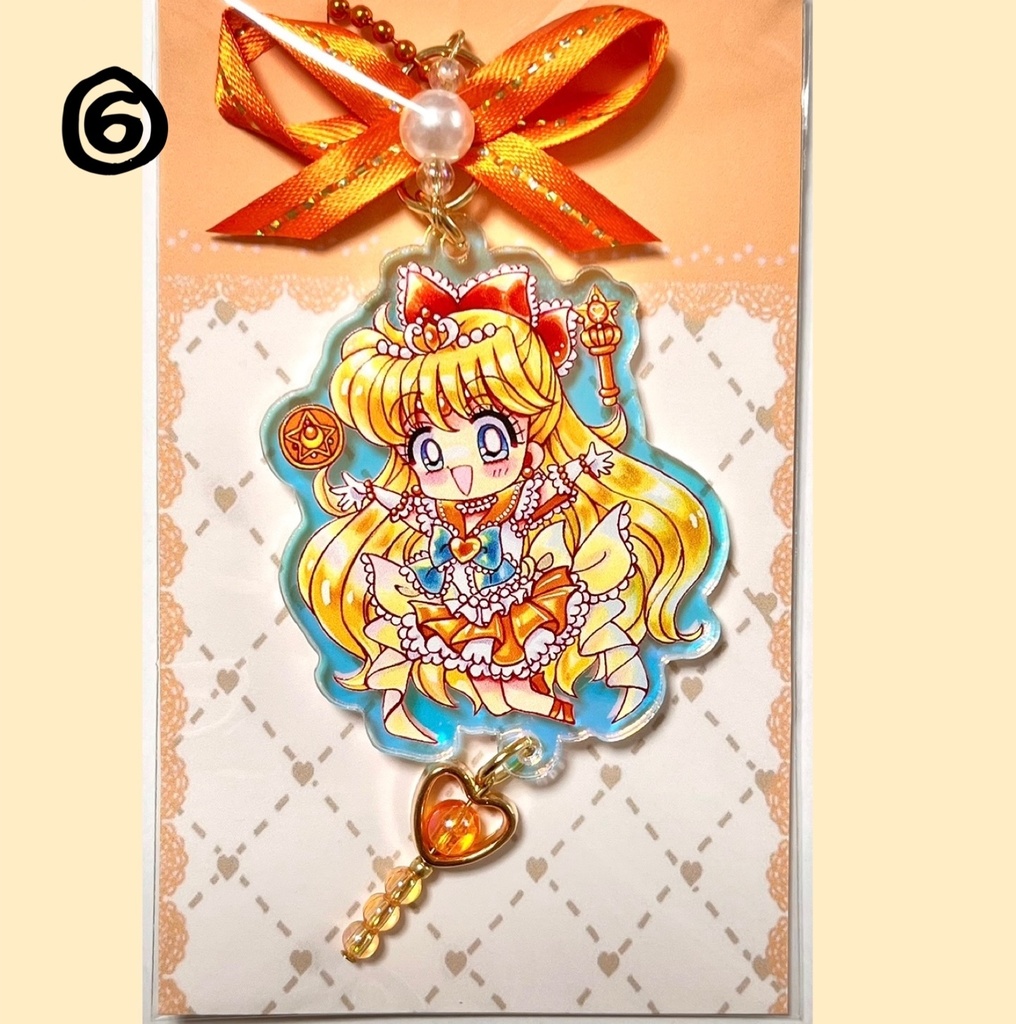 《単品》【ムーン/ちびムーン/内部】オーロラアクリルキーホルダー