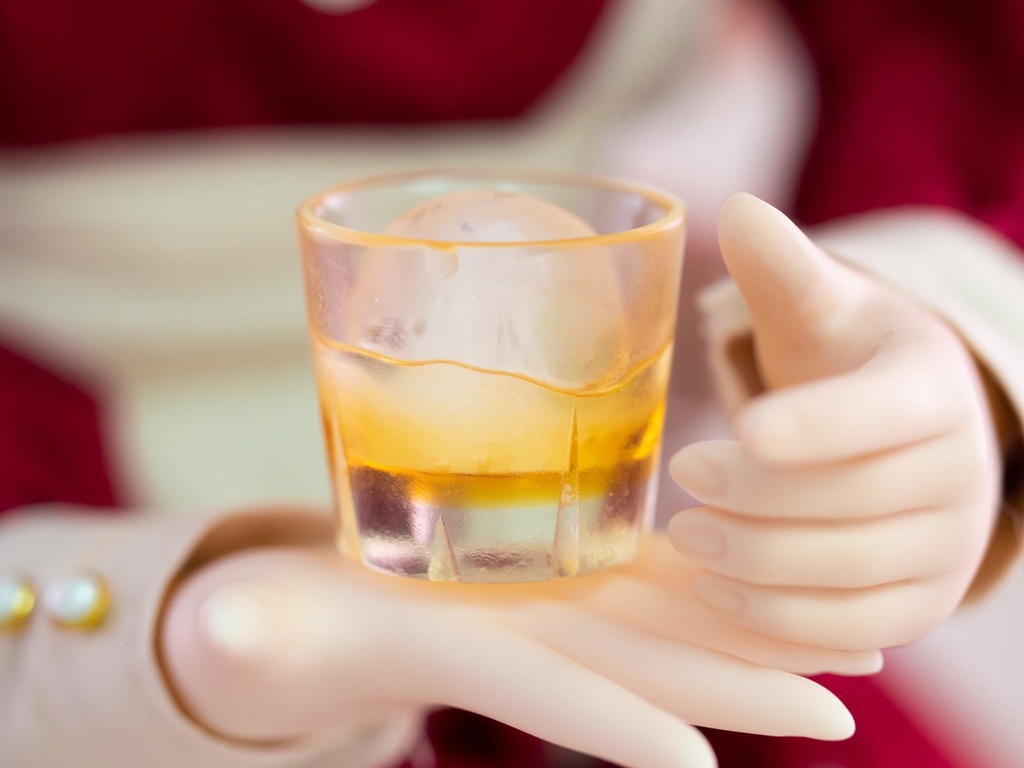 1/3サイズ ウイスキー風ロックアイス入りグラス
