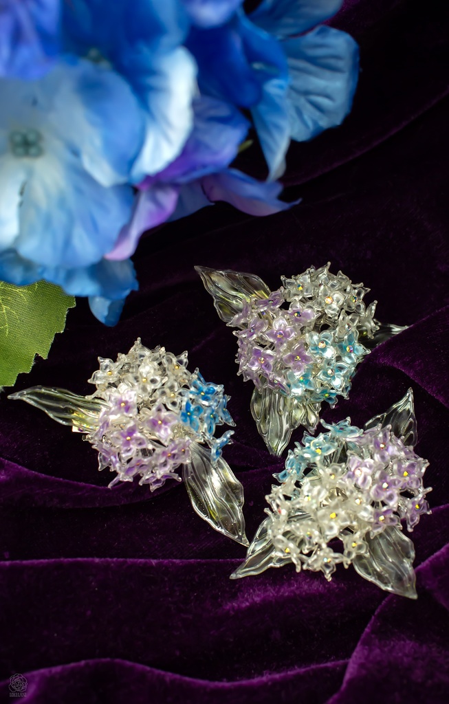 きれいなヘアクリップ(あじさい)