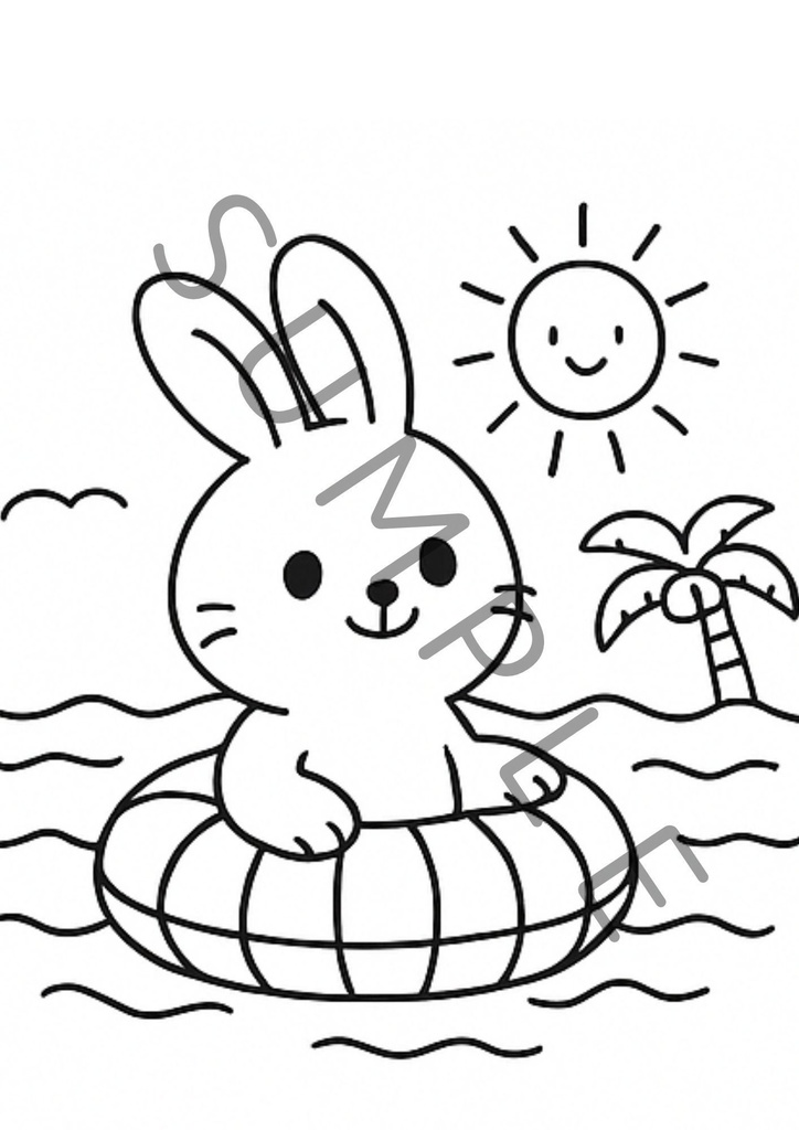 【夏のぬりえセット|A4印刷OK】海・花火・ひまわりなど全6枚/4才〜