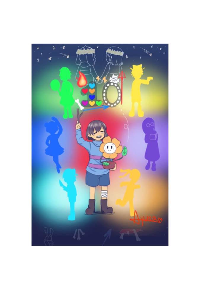 Undertale10th記念イラストラメ入りアクリルキーホルダー