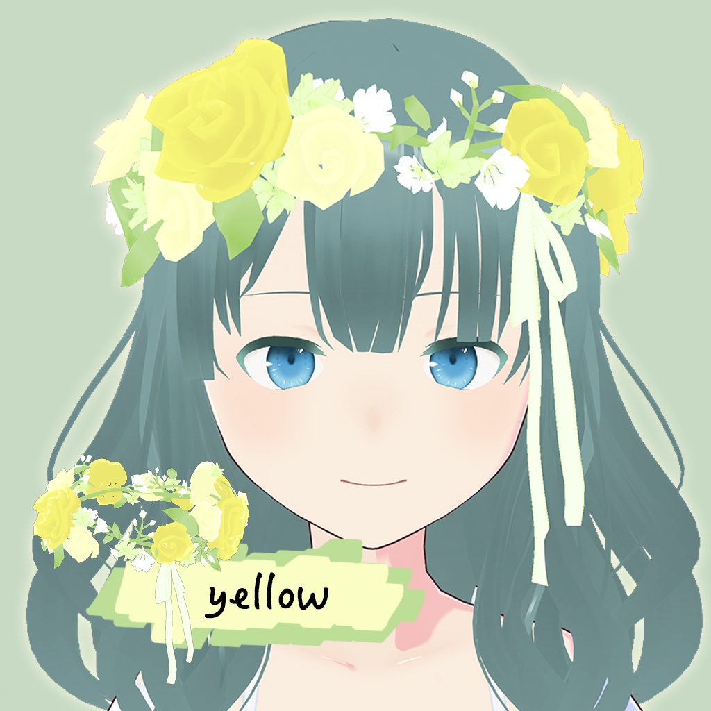 【VRoid】ふんわり春めき花かんむり