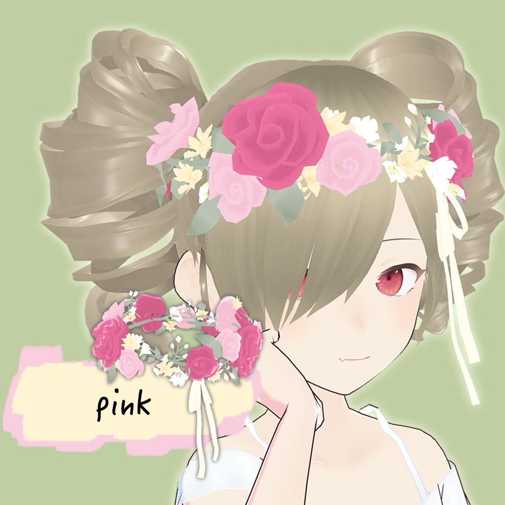 【VRoid】ふんわり春めき花かんむり