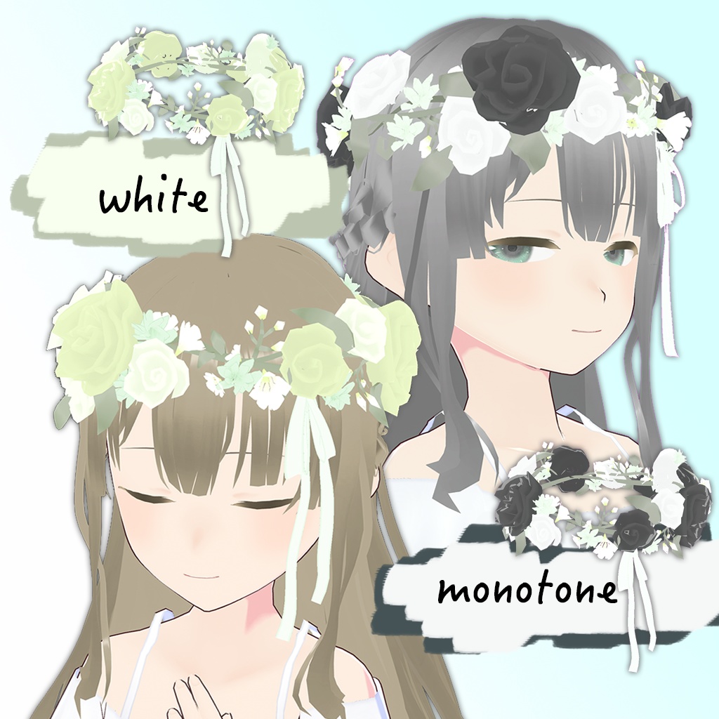 【VRoid】ふんわり春めき花かんむり