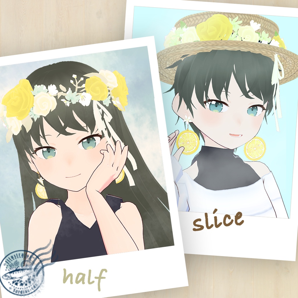 【VRoid】フレッシュレモンの耳飾り