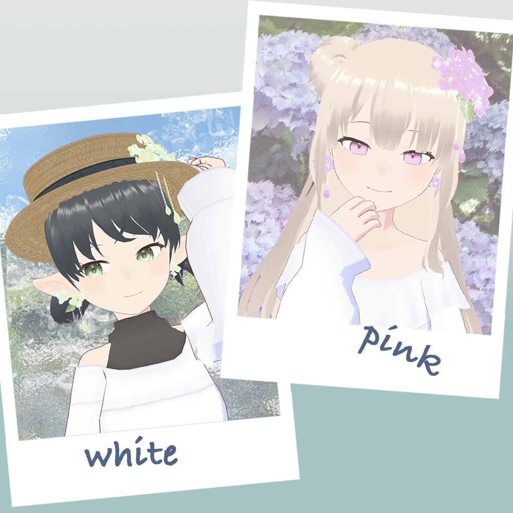 【VRoid】あめふり紫陽花アクセサリー