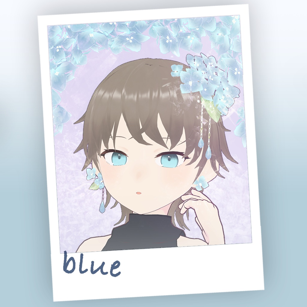 【VRoid】あめふり紫陽花アクセサリー