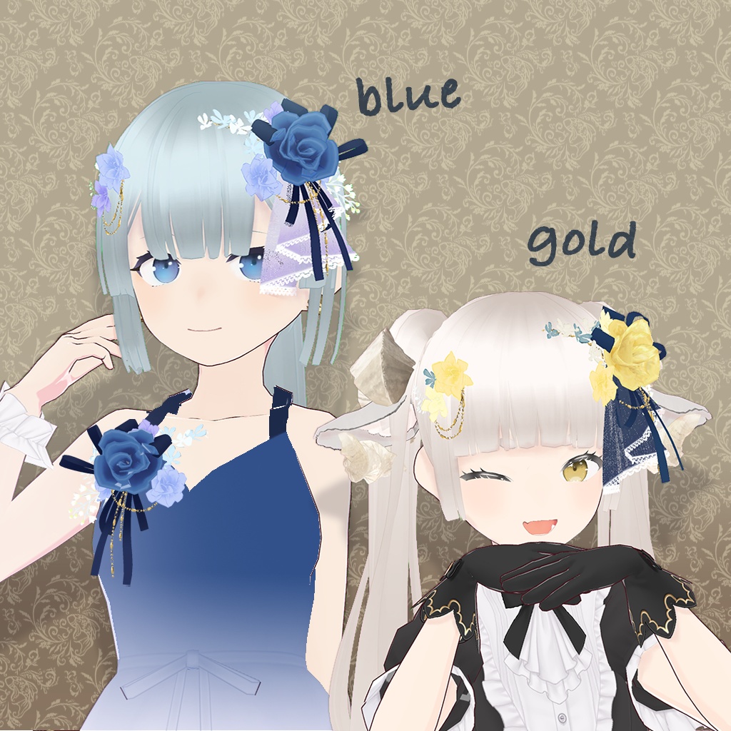 【VRoid】花咲くパーティヘッドドレス