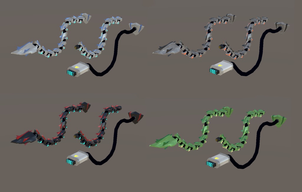 【VRChat向け】メカ系イメージ尻尾「MTail」PB対応とシェーダー変更しました。