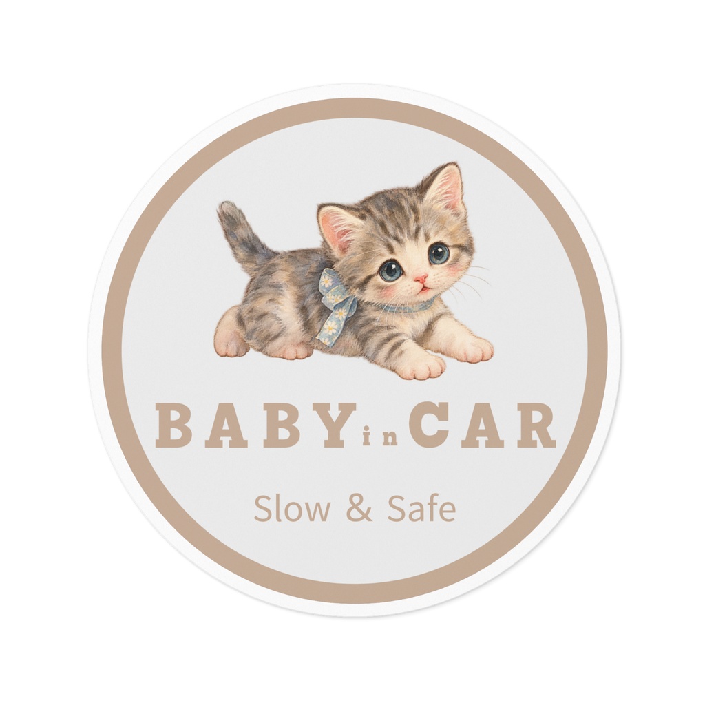 BABYinCAR・車に赤ちゃんが乗っていますステッカー｜レトロcat