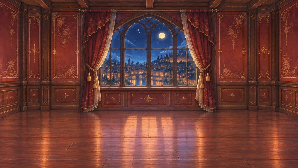 【無料】月夜の異世界邸宅の背景4色