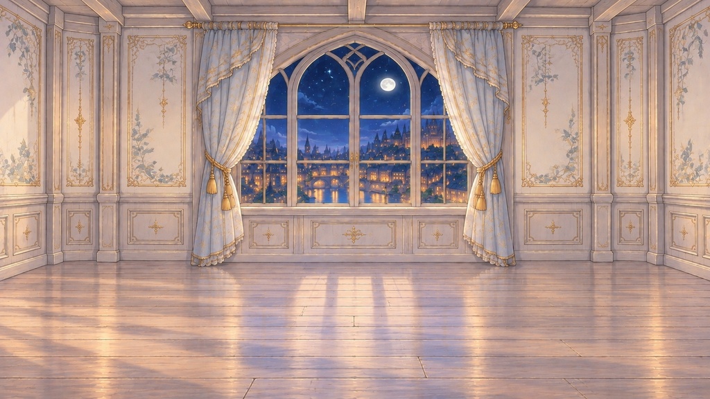 【無料】月夜の異世界邸宅の背景4色