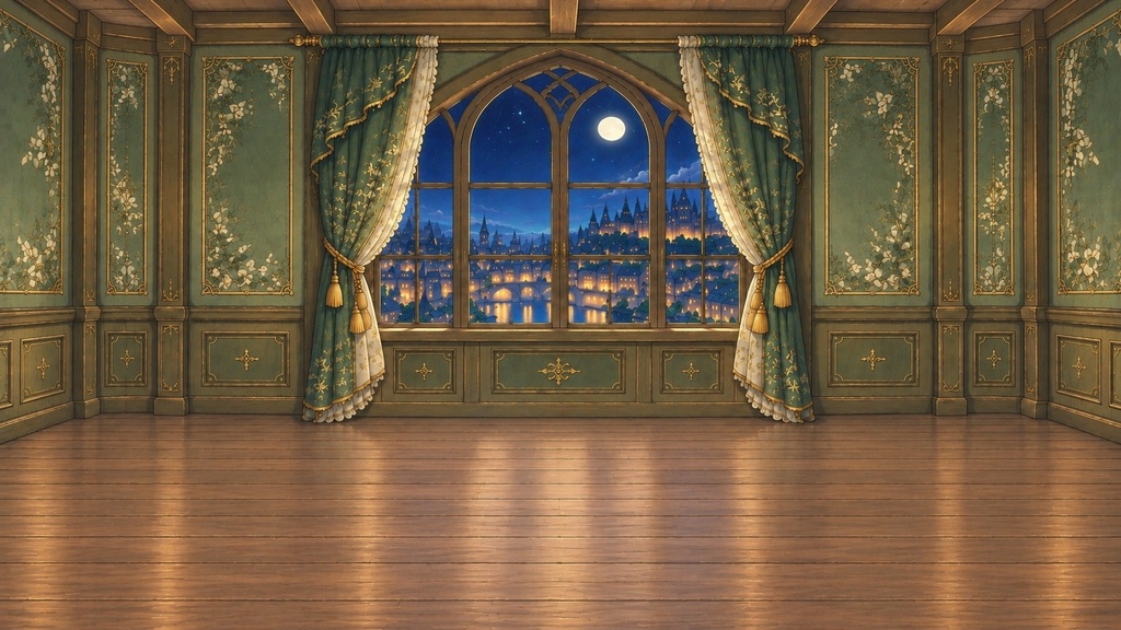 【無料】月夜の異世界邸宅の背景4色