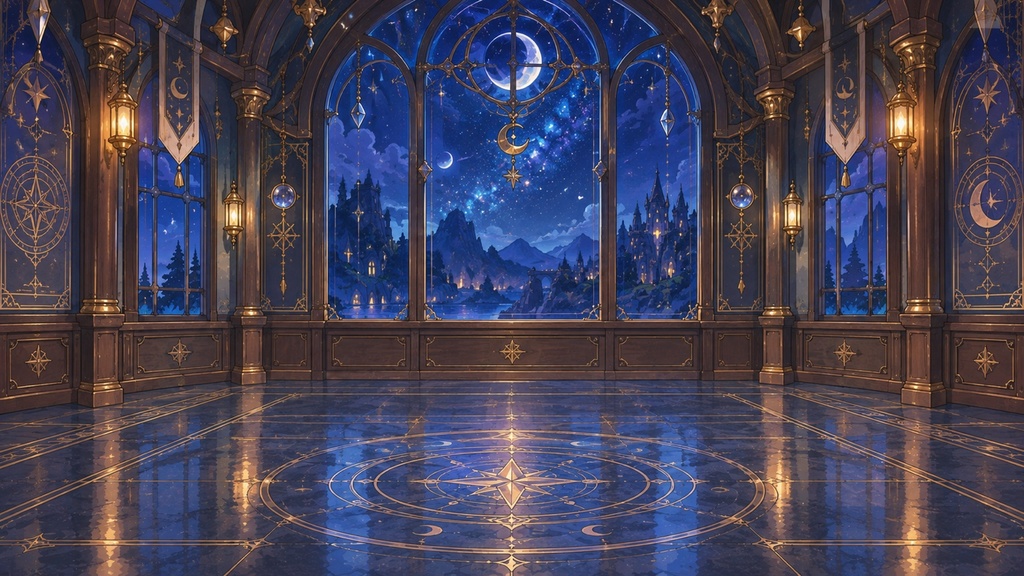 【無料背景】魔術師の住処(海中/火山/星月夜/宮殿)