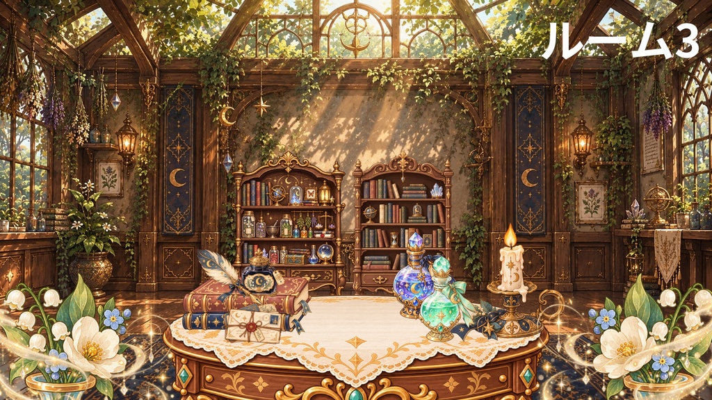 (無料あり/有料)森の奥の魔法部屋 完成レイアウトあり|推し活・配信素材・TRPG