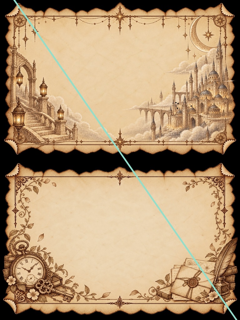 背景透過PNG|物語を綴るアンティーク羊皮紙10種|TRPG・創作・文字入れ素材