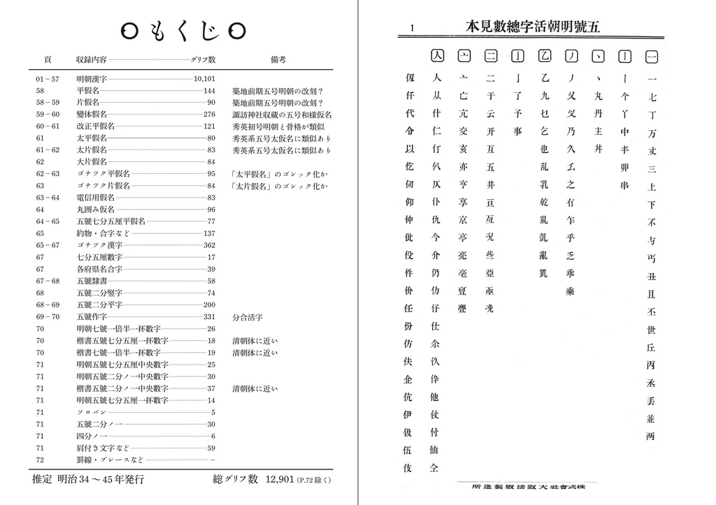 幻の見本帳『大阪五号』復刻版
