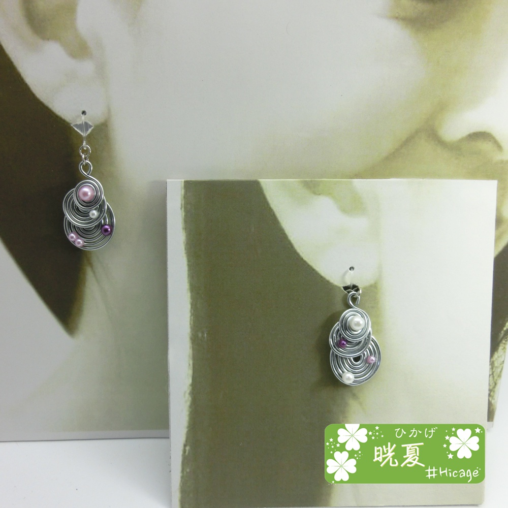 いい風が吹くように。風、波を表現したレイヤーピアス