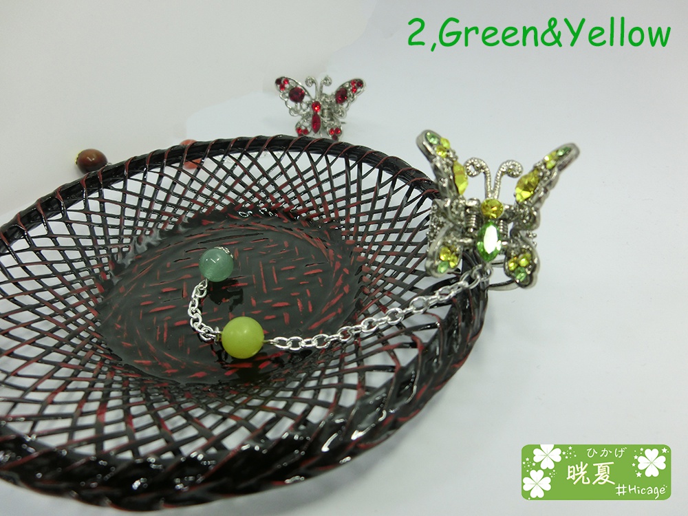 アゲハ蝶モチーフ 揺れる髪飾り