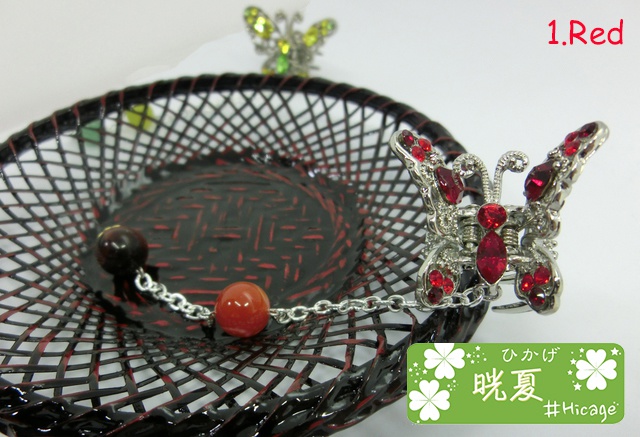 アゲハ蝶モチーフ 揺れる髪飾り