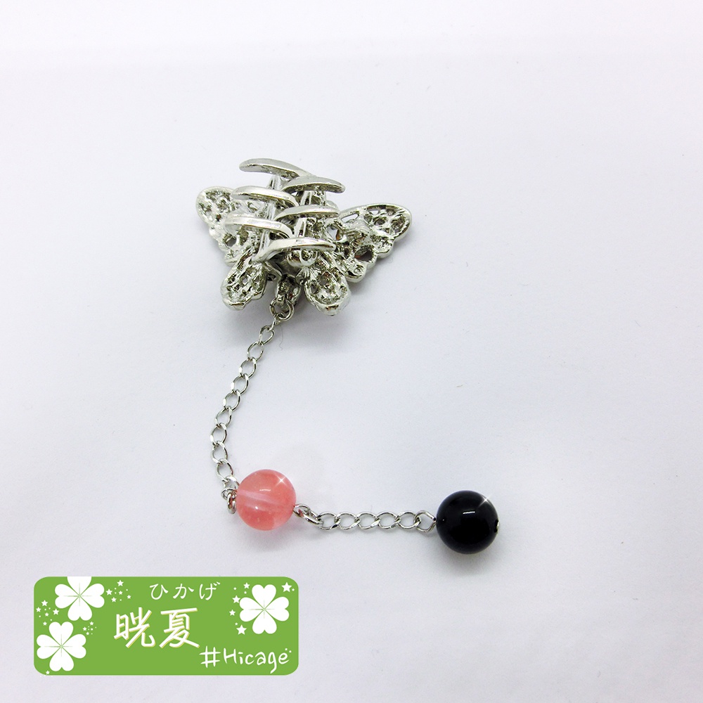 アゲハ蝶モチーフ 揺れる髪飾り