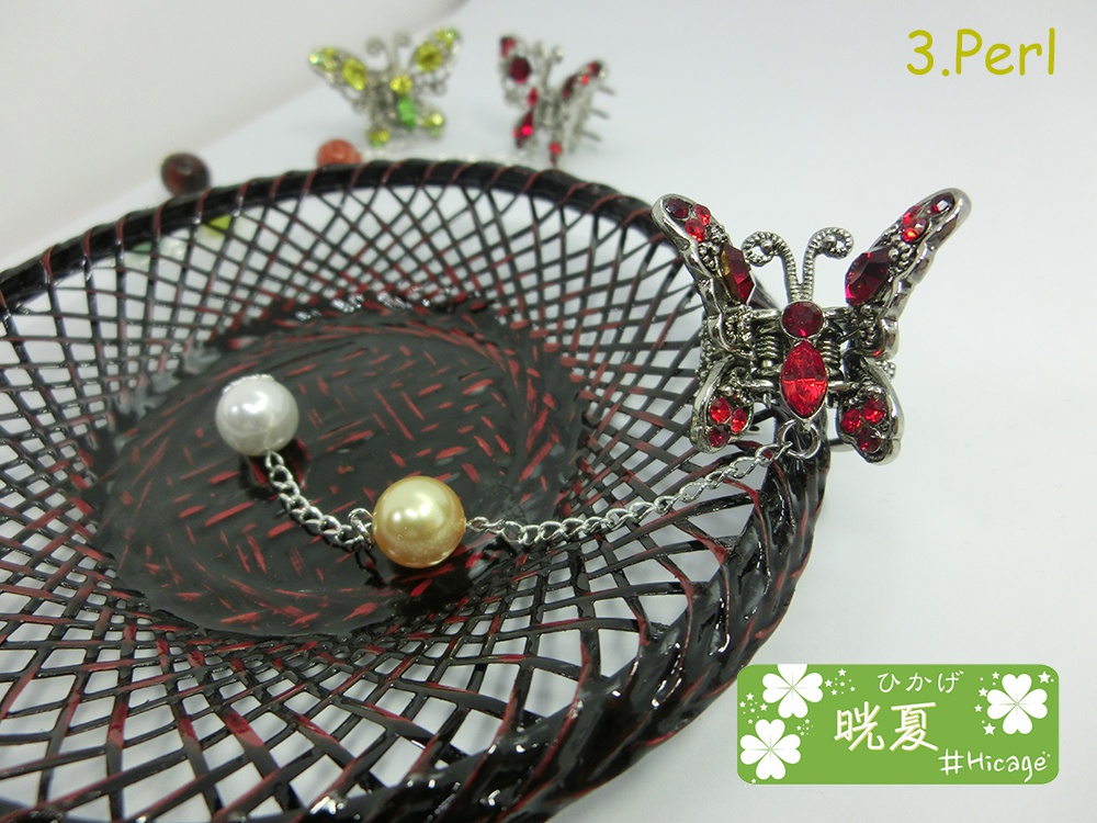 アゲハ蝶モチーフ 揺れる髪飾り