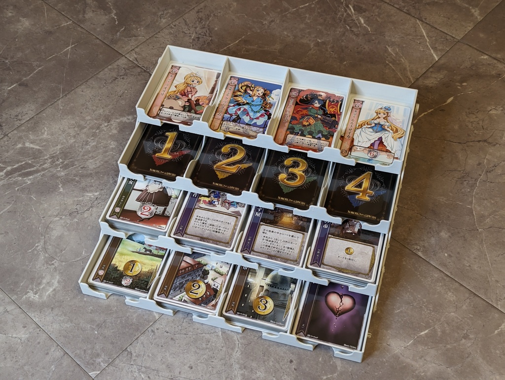 ◆収納枚数640枚!◆ドミニオンステージ ハートオブクラウン、スリーブ対応! 収納式ユーロサイズカードタワー ボドゲニク