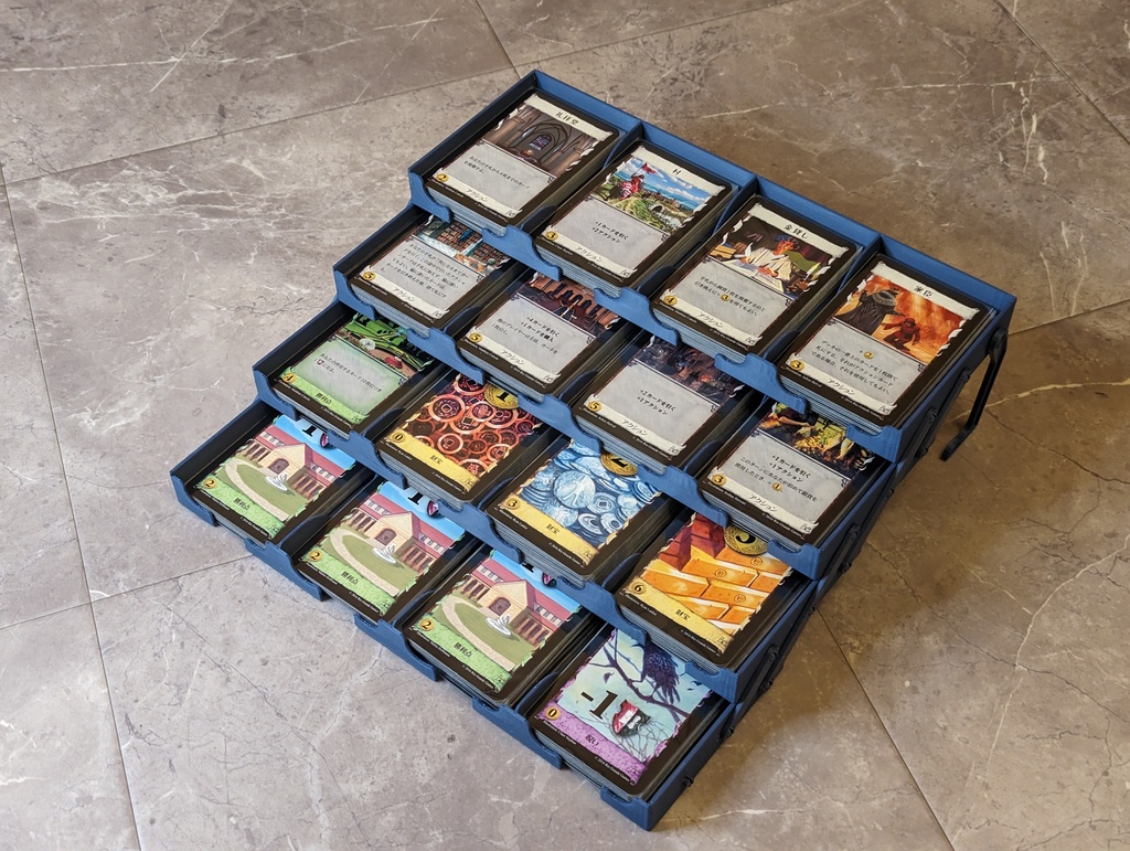 ◆収納枚数640枚!◆ドミニオンステージ ハートオブクラウン、スリーブ対応! 収納式ユーロサイズカードタワー ボドゲニク