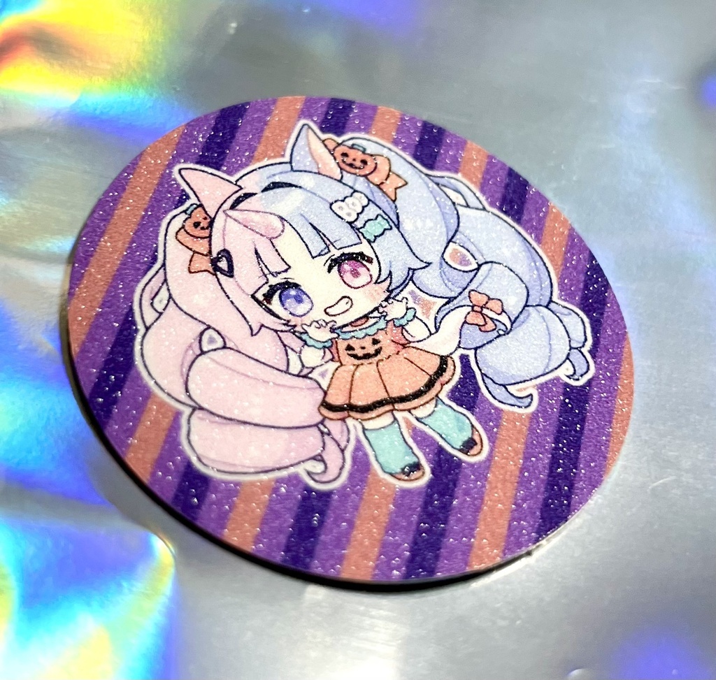 しくねうにハロウィン2025🎃キラキラマグネット2枚セット