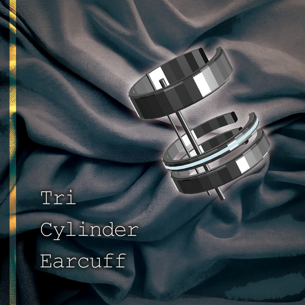 【VRChat想定】TriCylinderEarcuff