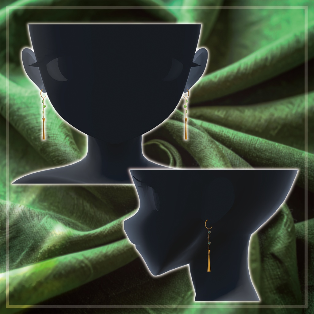 【VRChat想定】Clover Earring