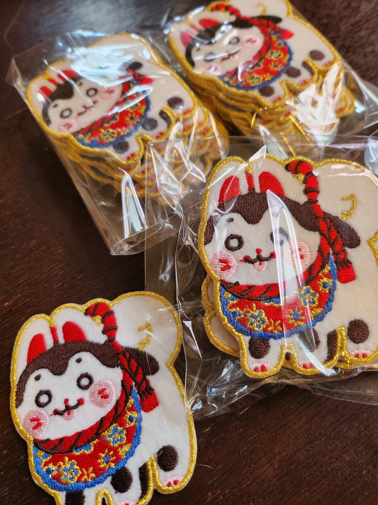 犬はりこ刺繍ワッペンステッカー