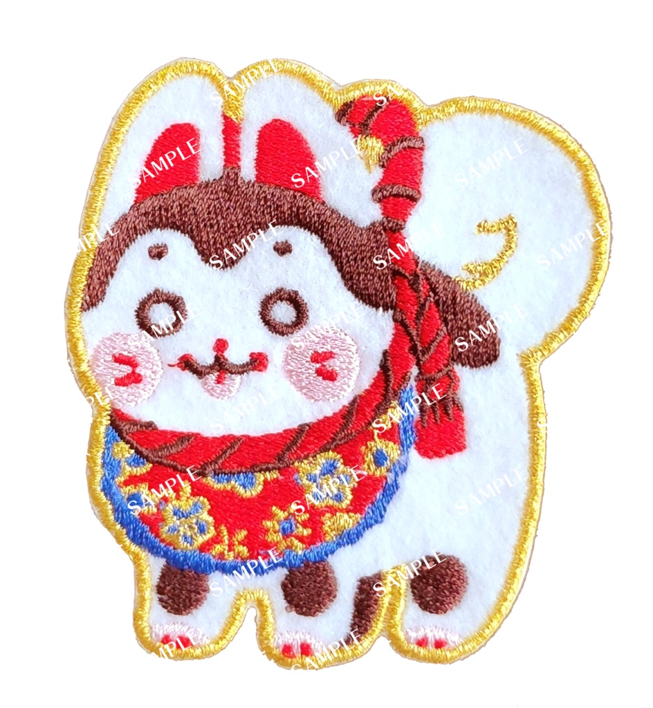 犬はりこ刺繍ワッペンステッカー