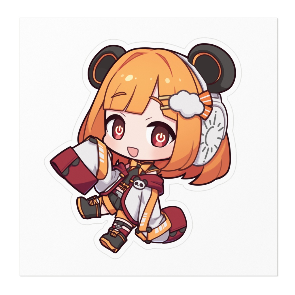 デフォルメ昼間るまステッカー