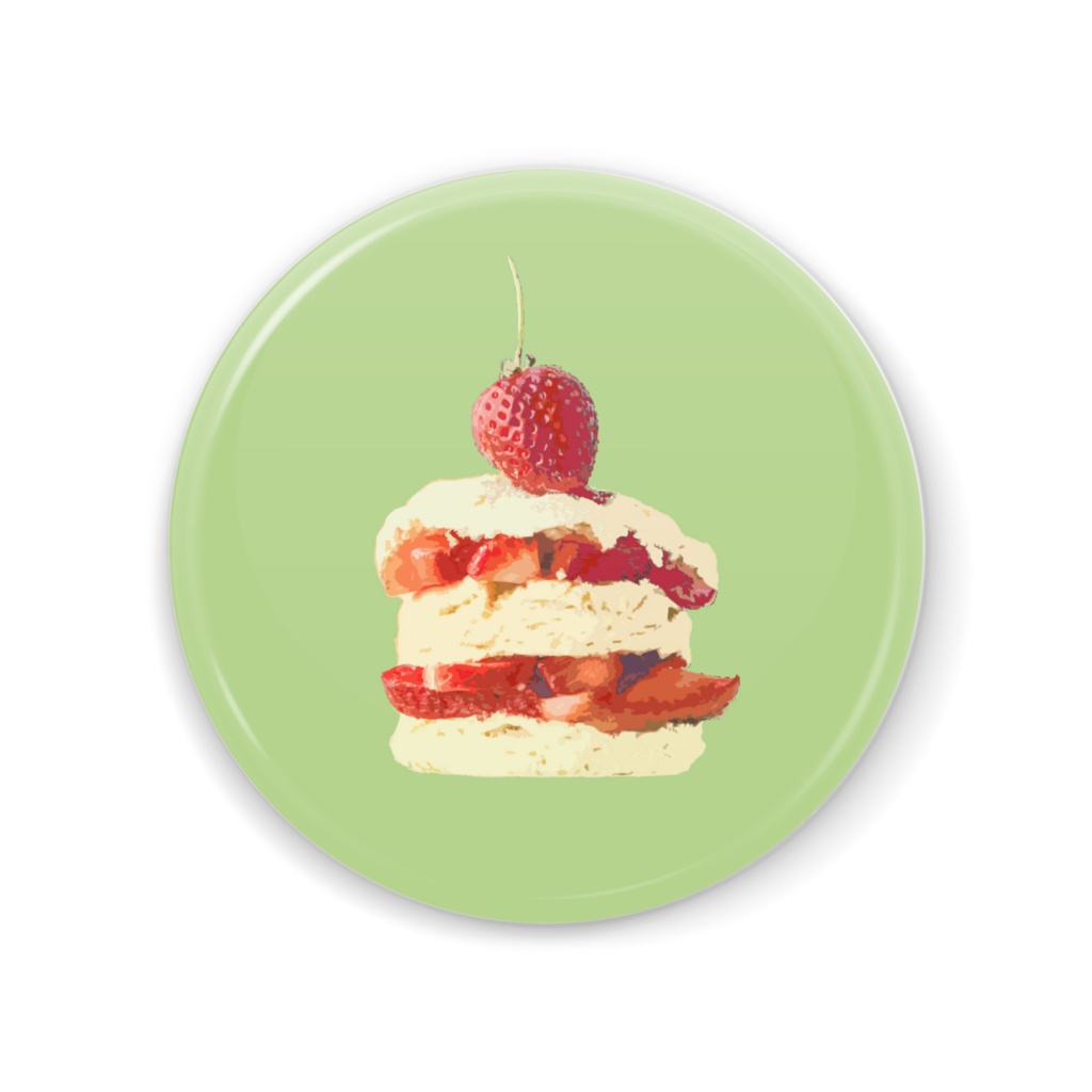 いちごのケーキ-缶ミラー