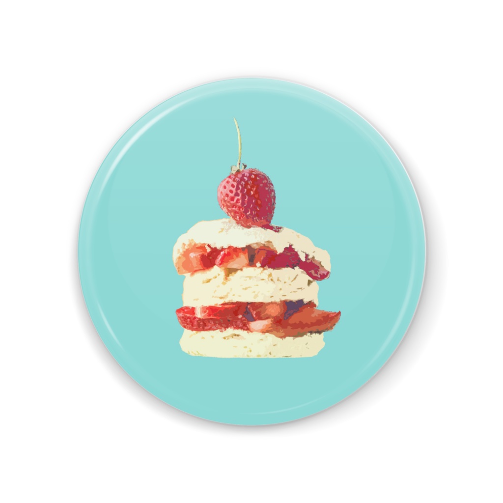 いちごのケーキ-缶ミラー