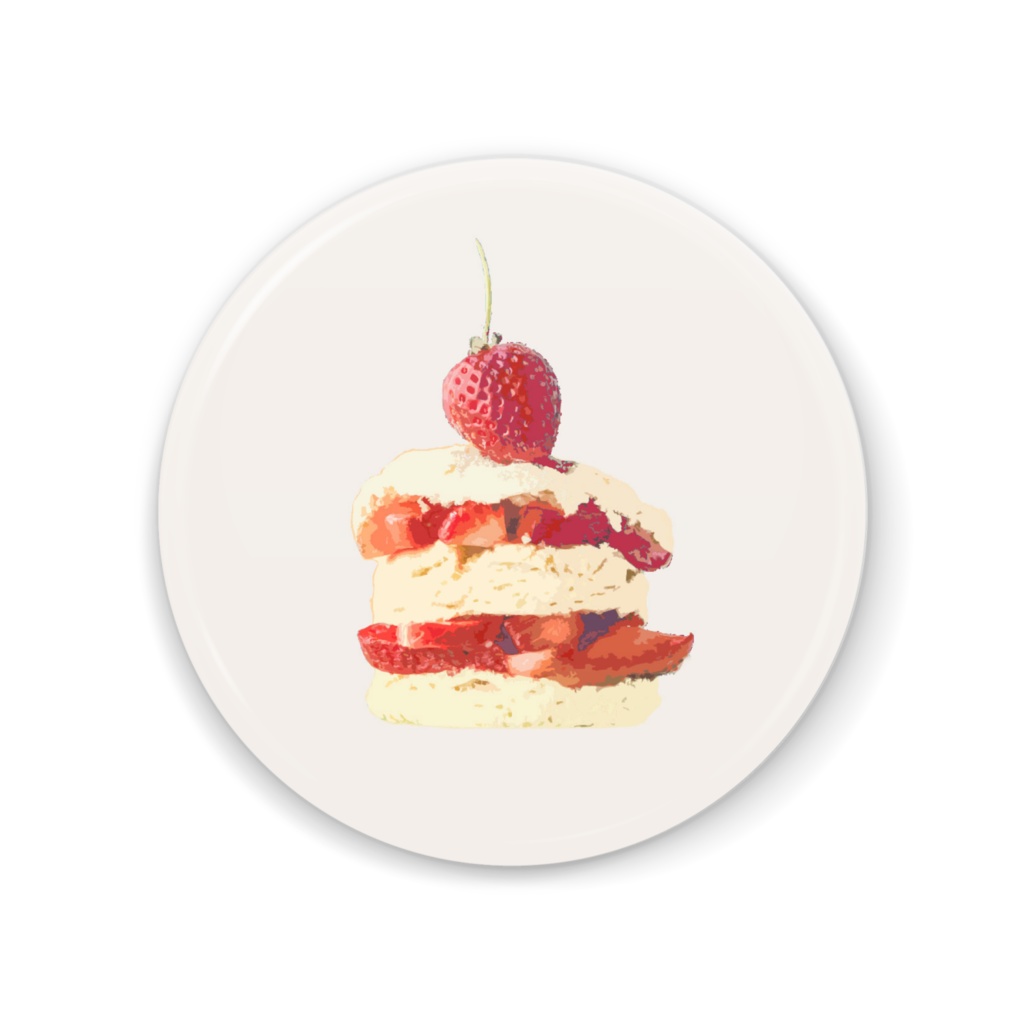 いちごのケーキ-缶ミラー