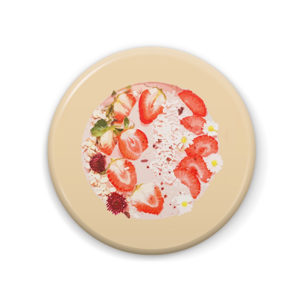 いちごのホールケーキ-缶バッジ