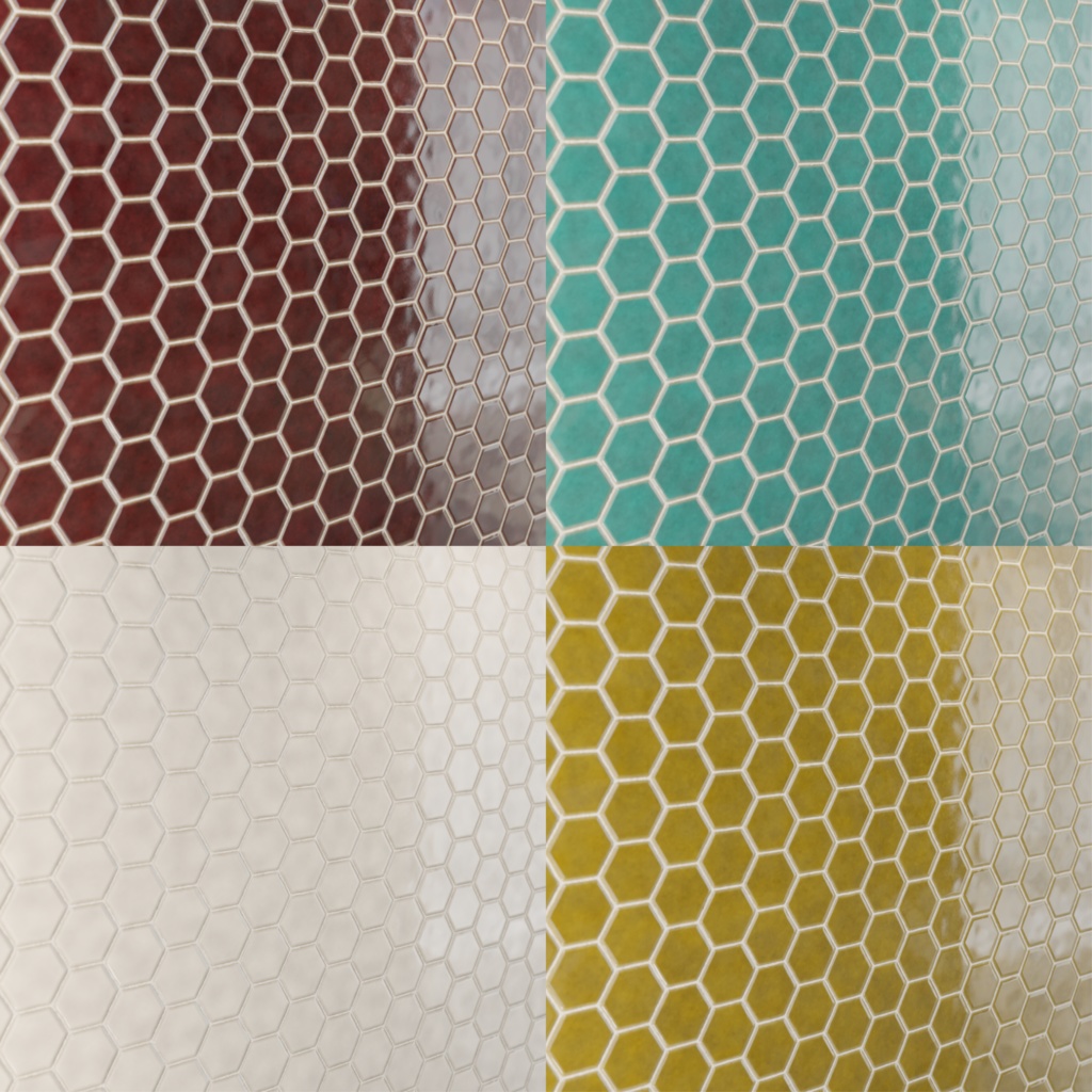 和風亀甲タイルテクスチャ 8色セット