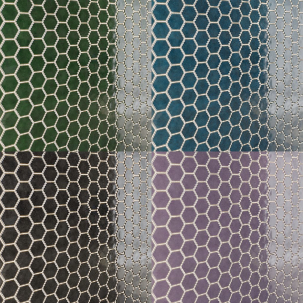 和風亀甲タイルテクスチャ 4色セット②