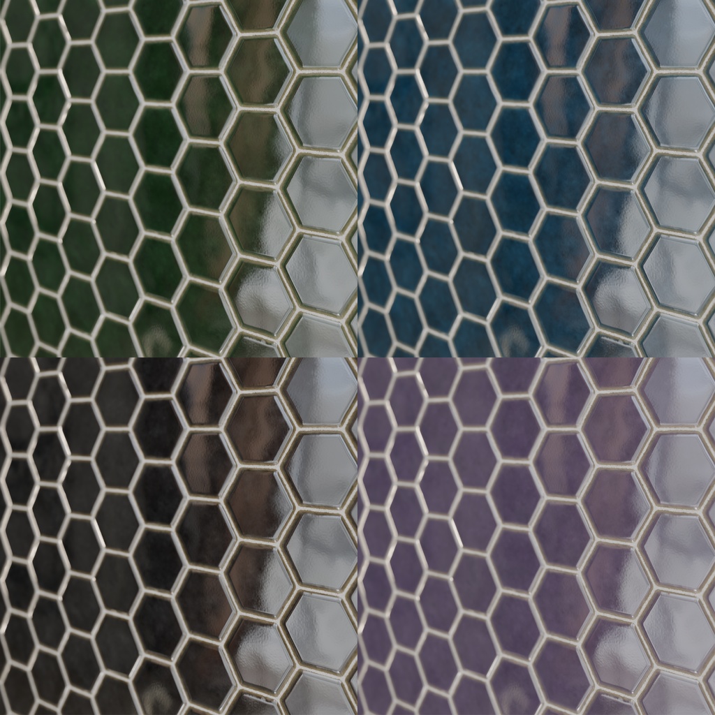 和風亀甲タイルテクスチャ 4色セット②